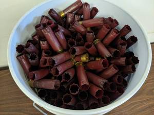 lot 75 image: 5 Gallon Bucket Federal 12 GA  2.75 Spent Shotgun Shells