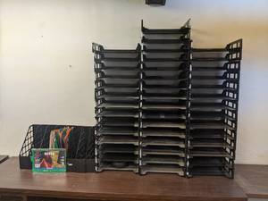 lot 103 image: Huge Lot of Office Paper  Letter Stackable Sorters and More