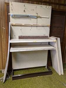 lot 157 image: 48 Section of Shelving w Extra Shelves and Pegboard
