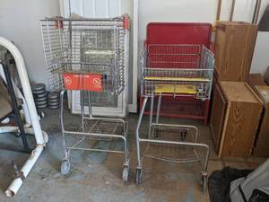 lot 217 image: (2) Vintage Shopping Carts