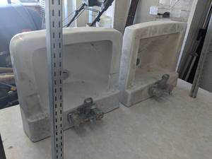 lot 218 image: (2) Wall Mount Porcelain Sinks