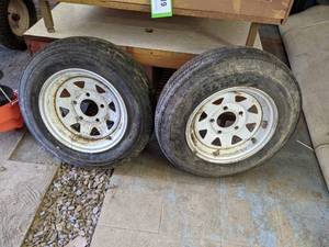 lot 244 image: (2) 5.30-12 5-Bolt Trailer Tires
