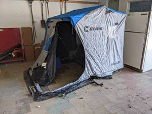 lot 10 image: Clam Nanook XL Portable Ice Fishing House