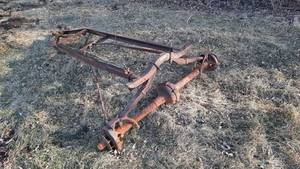 lot 227 image: Early Auto Frame w Rear Axle - Made into Trailer