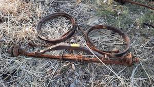 lot 238 image: Axle Assembly and (2) Rims