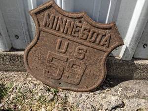 lot 122 image: MN Hwy 59 Embossed Sign - Approx. 15 x 15