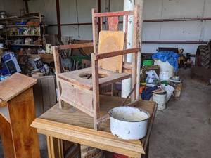 lot 144 image: Vintage Wood Potty Chair w Pot