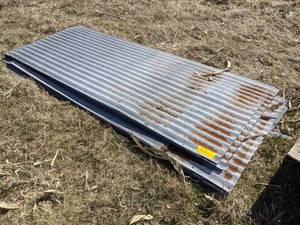 lot 71 image: Approx. 15 Corrugated Ribbed Steel Pieces - Perforated