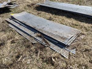 lot 72 image: Approx. 9 Corrugated Ribbed Steel Pieces