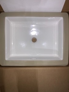 lot 6 image: (2) TOTO ATHERTON  17 IN. RECTANGULAR UNDERMOUNT BATHROOM SINK IN COTTON WHITE. SEE PICTURES