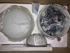 lot 9 image: HUNTER TARRANT 36 IN. LED INDOOR FRESH WHITE CEILING FAN WITH LIGHT KIT. SEE PICTURES
