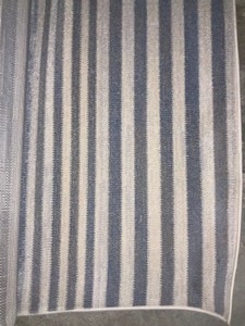 lot 32 image: STYLEWELL LONE BLUECREAM 8 FT. X 10 FT. STRIPED LOW PILE AREA RUG. SEE PICTURES