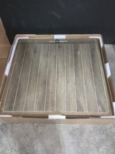 lot 46 image: STYLE MIX AND MATCH 72 IN. RECTANGULAR METAL OUTDOOR DINING TABLE WITH FARMHOUSE TRESTLE BASE AND TILE TABLETOP. SEE PICTURE