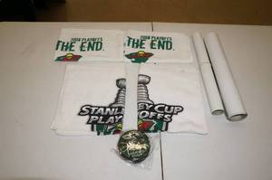 lot 44 image: Minnesota Wild Collectibles - Towels, Puck, Poster