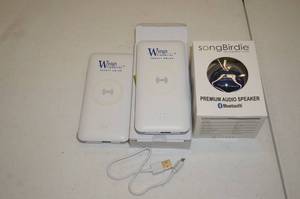 lot 100 image: 2 Wireless Cell Phone Chargers and a Speaker