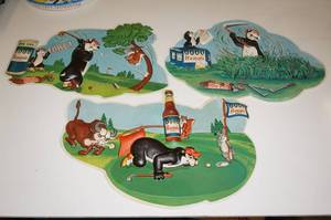 lot 54 image: Vintage Hamms Beer Golf Themed Sign Set