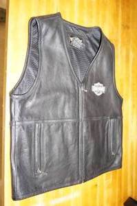 lot 154 image: Harley Davidson Leather Riding Vest - Large