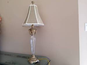 lot 112 image: Glass Lamp with Beaded Shade