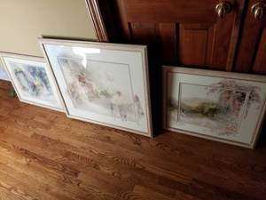 lot 119 image: Set of 3 Framed Lithos