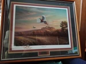 lot 120 image: John C. Green Pheasant Litho, Scattergun Sunrise