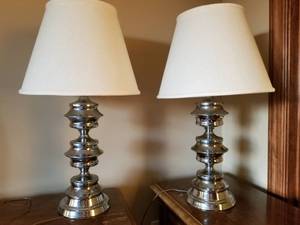 lot 125 image: Pair Vintage Steel Lamps