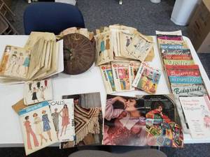 lot 67 image: Sewing Box, Basket and Patterns