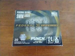 20 Rounds 9mm Hollow Point Defense Ammunition