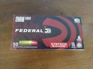 50 Rounds 9mm Synthetic Jacket Ammunition
