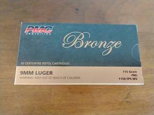 50 Rounds 9mm FMJ Ammunition