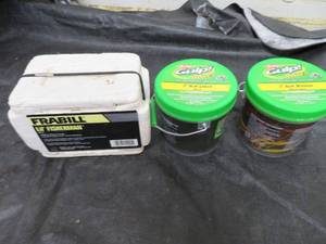 GULP FISHING TACKLE WITH FOAM FRABILL WORM CONTAINER