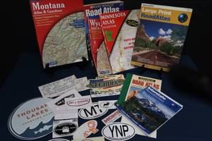 STATE AND ROAD MAPS, STICKERS, WINDOW DECALS