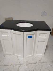 lot 22 image: Gigi 42 in. Vanity in White with Granite Vanity Top in Black