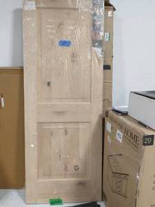 lot 3 image: KROSSWOOD DOORS 30 in. x 80 in. Rustic Knotty Alder 2-Panel Square Top Solid Wood Stainable Interior Door Slab