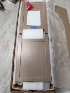 lot 5 image: International Concepts 57 in. Weathered Taupe Gray Wood TV Stand Fits TVs Up to 60 in. with Storage Doors
