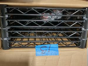 lot 13 image: HDX Black 4-Tier Metal Wire Shelving Unit (36 in. W x 54 in. H x 14 in. D)