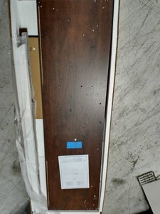lot 6 image: WALKER EDISON FURNITURE COMPANY 58 in. Traditional Rustic Farmhouse Electric Fireplace TV Stand - Brown