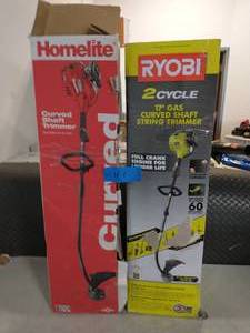 lot 41 image: 1 25cc 2-Cycle Attachment Capable Full Crank Curved Shaft Gas String Trimmer AND  1 HOMELITE 2-Cycle 26 CC Curved Shaft Gas Trimmer