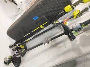 lot 71 image: 2 RYOBI ONE 18-Volt Lithium-Ion Cordless Brushless String Trimmer AND EGO TRIMMER