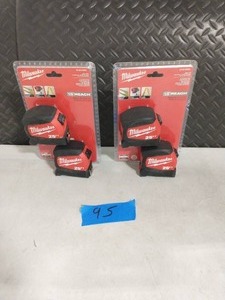 lot 95 image: 2 MILWAUKEE 25 ft. x 1.2 in. Compact Wide Blade Tape Measure (2-Pack)