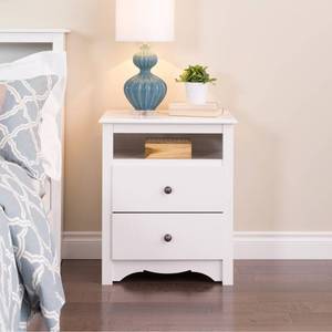 lot 56 image: Monterey 2-Drawer White Nightstand