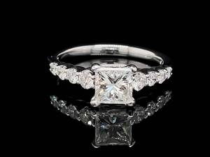 lot 2 image: Stunning 1.55 Carat Diamond Ring in 14k White Gold $7,500 Retail VIDEO