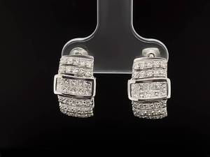 lot 5 image: 2.00 Carat Diamond Huggie Earrings in 18k White Gold $4750 Retail VIDEO
