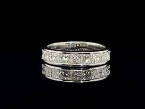 lot 7 image: 1.20 Carat Very Fine Diamond Estate Band  Ring in 14k White Gold $6,125 Retail