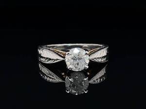 lot 11 image: .70 Carat Diamond Estate Ring in Platinum and 18k Yellow Gold $2,750 Retail VIDEO