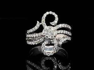 lot 18 image: Fancy 1.00 Carat Diamond Swirl Estate Ring in 14k White Gold $3,275 Retail VIDEO