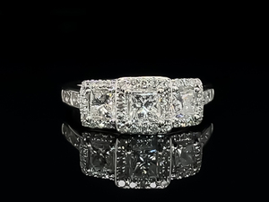 lot 19 image: 1.25 Carat Diamond Estate Ring in 14k White Gold $3,300  Retail VIDEO