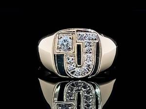 lot 25 image: Letter J .30 Carat Diamond Estate Ring in 14k Yellow Gold $1,999 Retail VIDEO