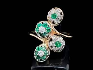lot 27 image: Natural Emerald and Diamond Statement Ring in 14k Yellow Gold $2,550 Retail VIDEO