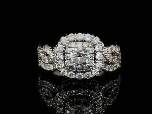 lot 28 image: 1.10 Carat Diamond Wedding Ring Set in 14k White Gold $3,825 Retail VIDEO