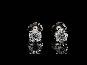 lot 35 image: .71 Carat Diamond Stud Estate Earrings in 14k White Gold $2,225 Retail VIDEO